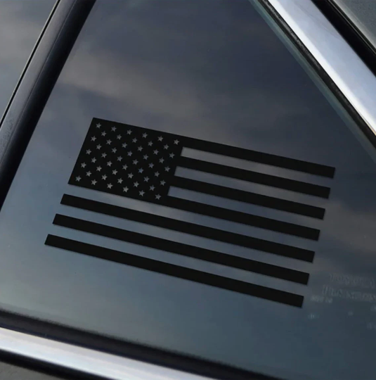 Matte Black American Flag Decal Sticker