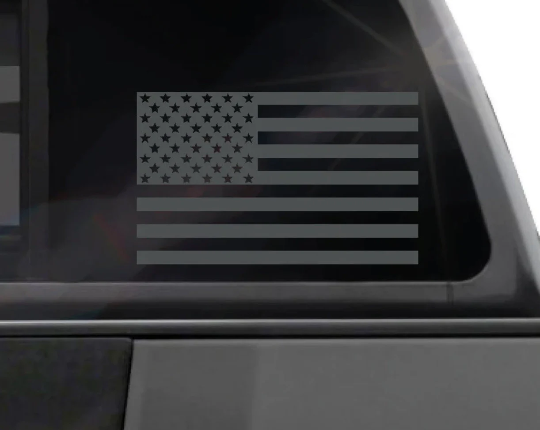 Matte Black American Flag Decal Sticker