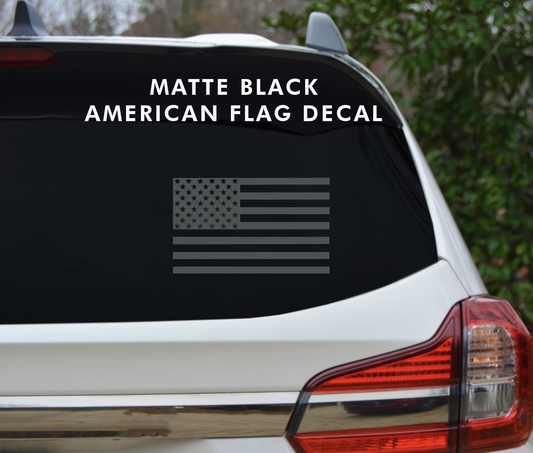 Matte Black American Flag Decal Sticker