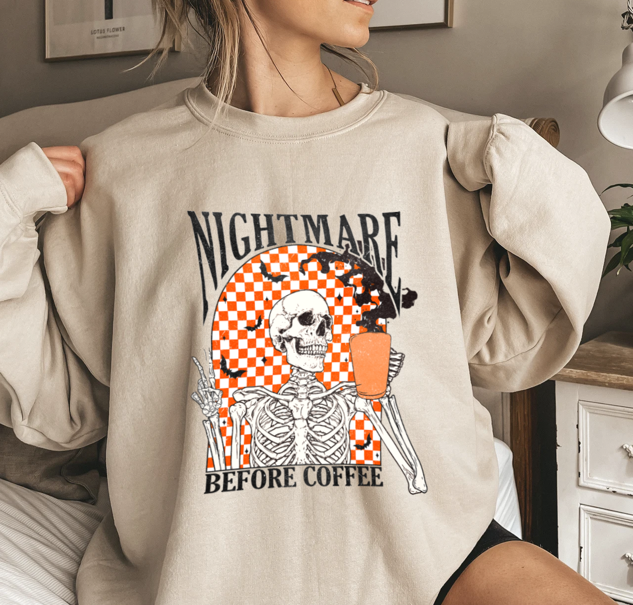 Nightmare Before Coffee Halloween Crewneck, Unisex