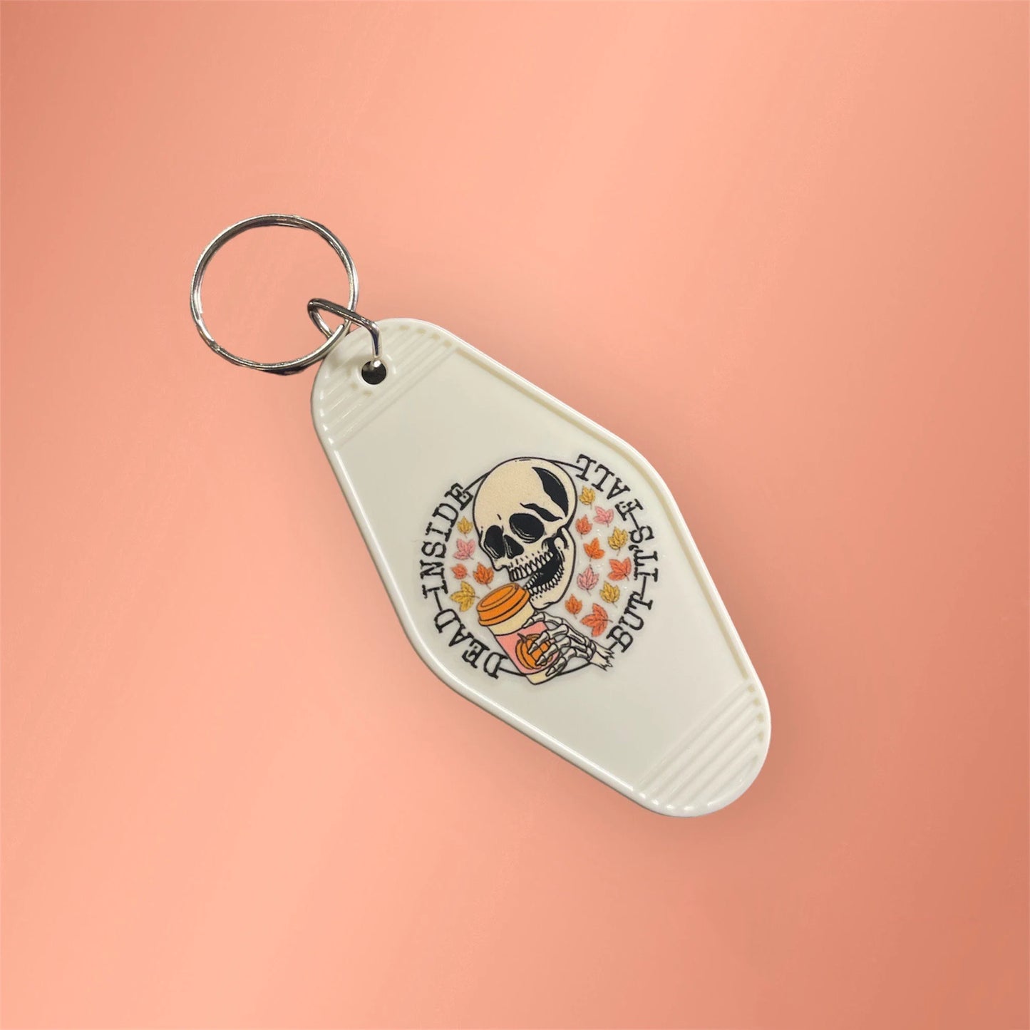 Dead Inside But It's Fall Motel Keychain