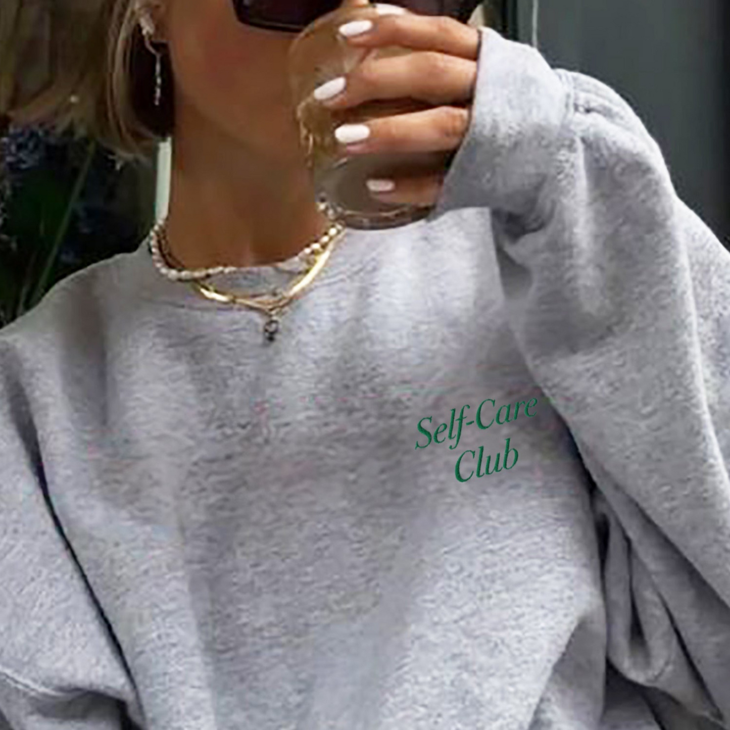 Self-Care Club Embroidered Crewneck