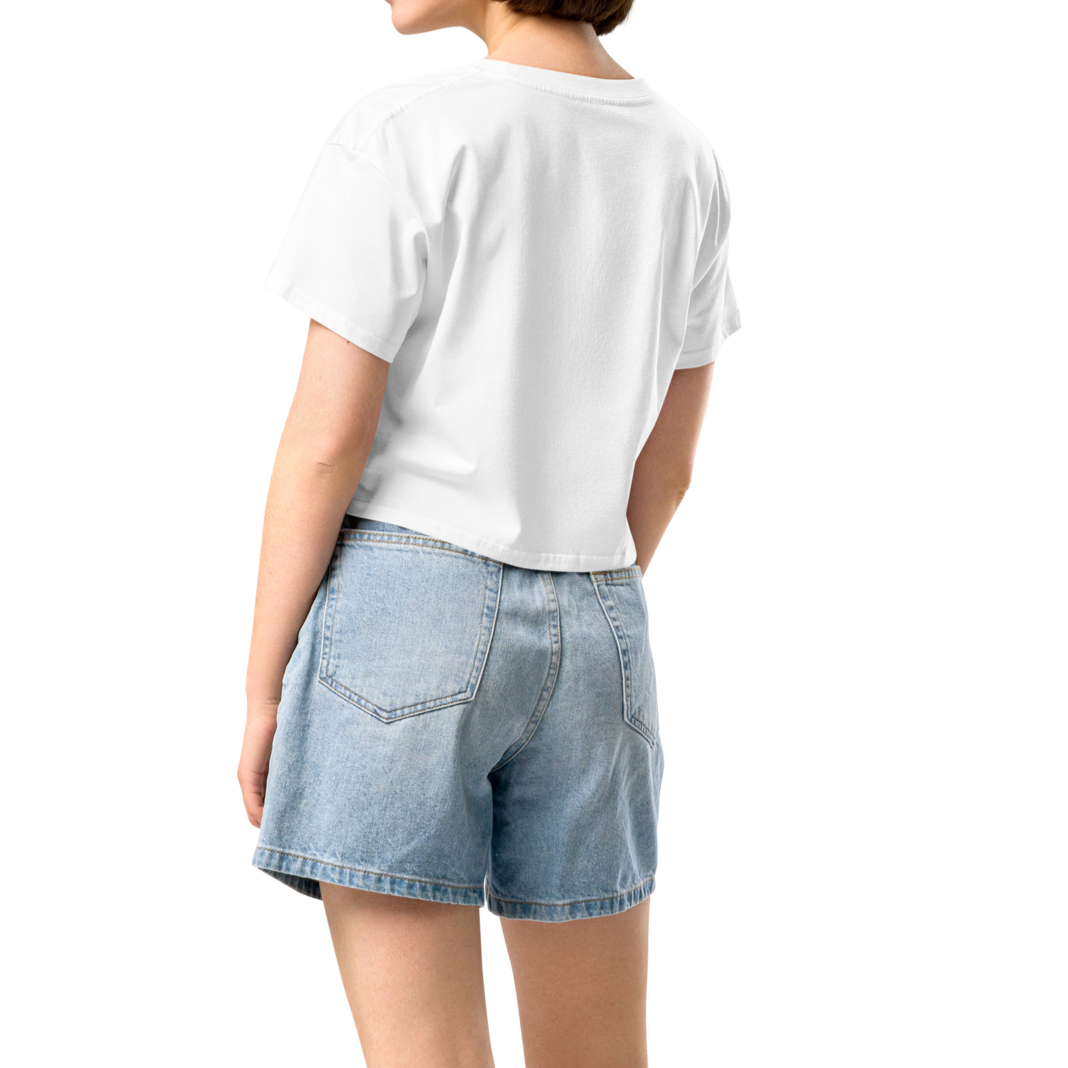 "White SUV Mom" Cropped Tee